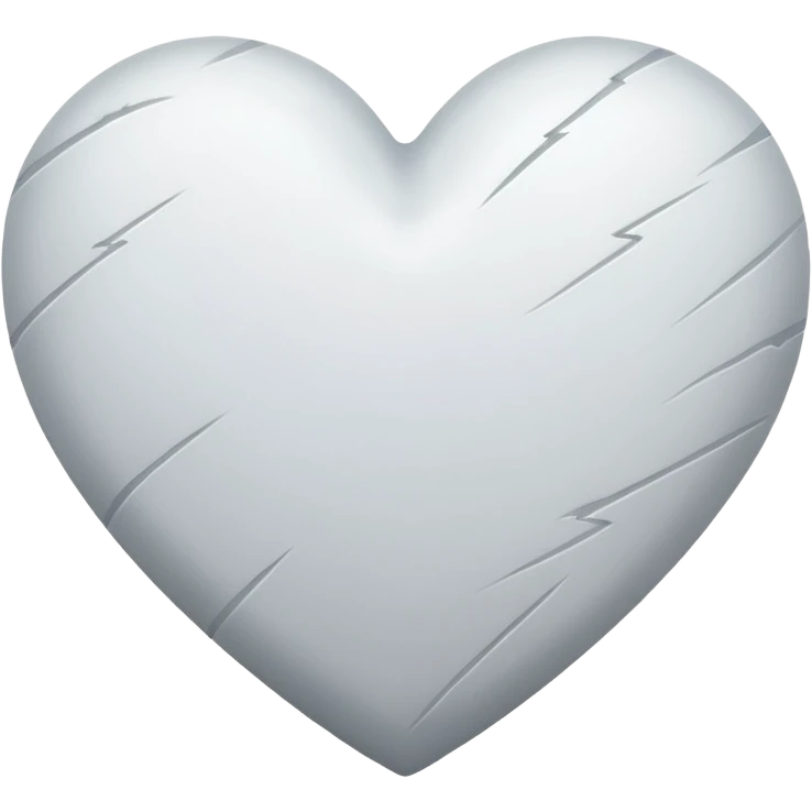 white heart with scratches emoji