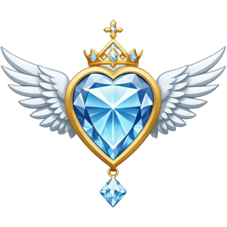 holy diamond emblem with white wings and diamond in the middle emoji