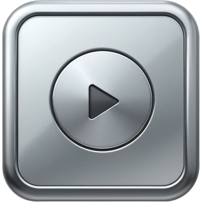 play button render 3d realistic gray emoji