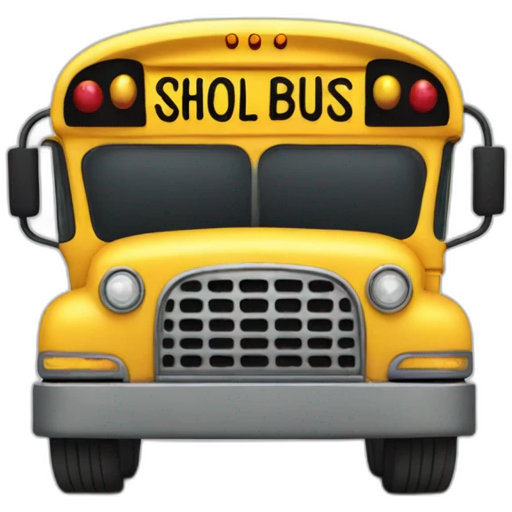 school bus,  waving goodbye emoji