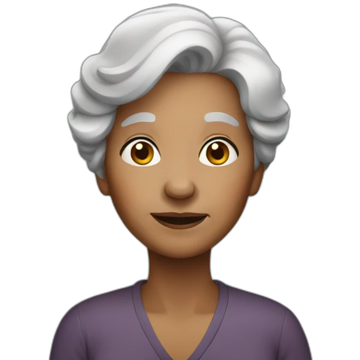 Old woman grey hair emoji