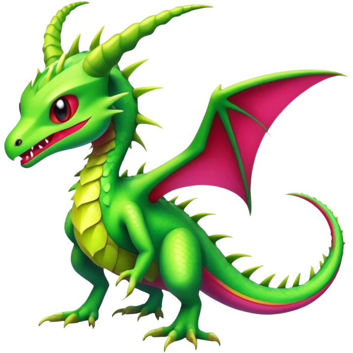 Colorful Neon Gothic Edgy Tropical Flygon-Aurorus-Amaura-Hybrid-Creature emoji