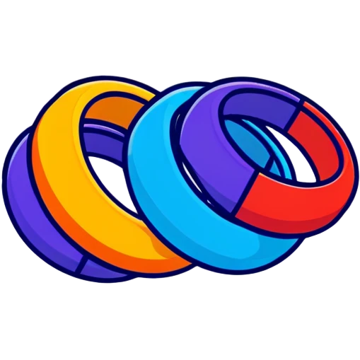 Children's stacking rings toy with red, orange, yellow, green, light blue, dark blue, and purple rings on a post in rainbow order emoji