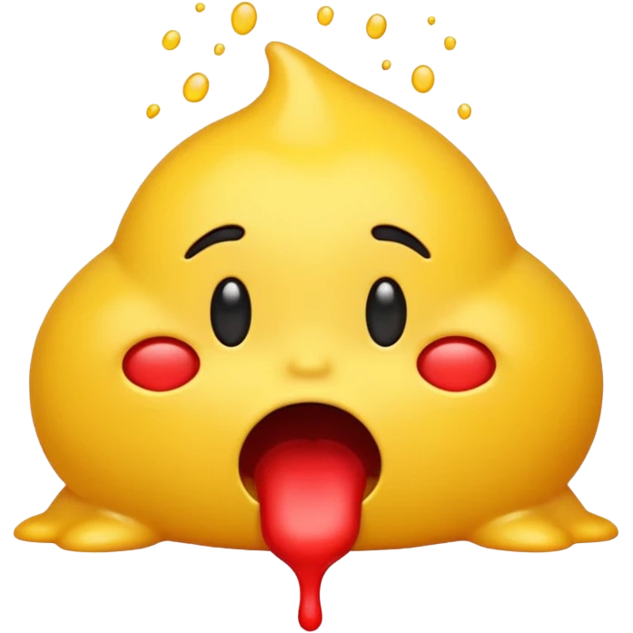 classic yellow emoji vomits with red stuff from mouth emoji