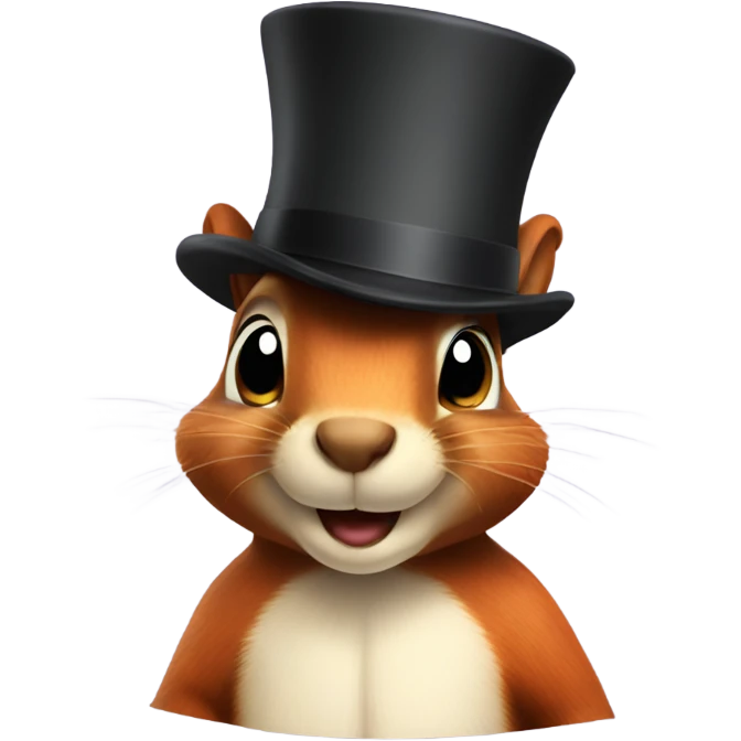 Squirrel top hat emoji