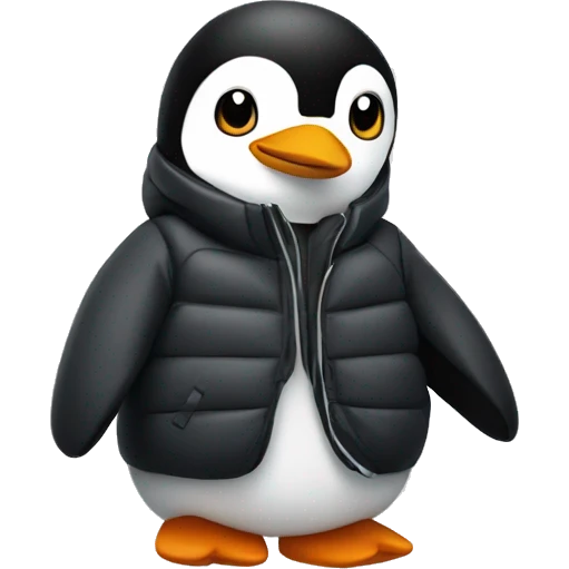 pinguin wearing a north face puffer jacket emoji
