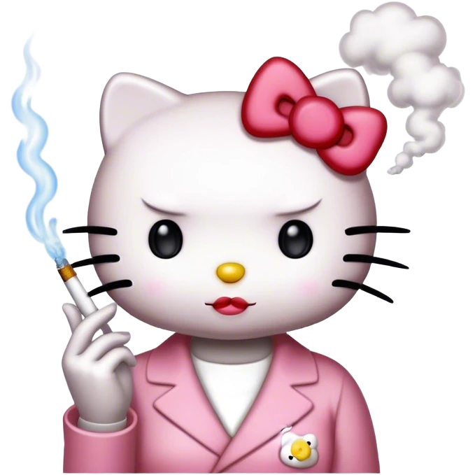 Hello kitty smoking emoji