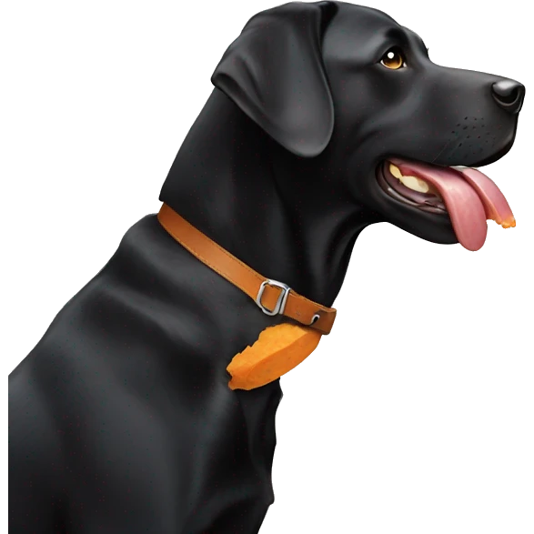 black lab eating sweet potato emoji