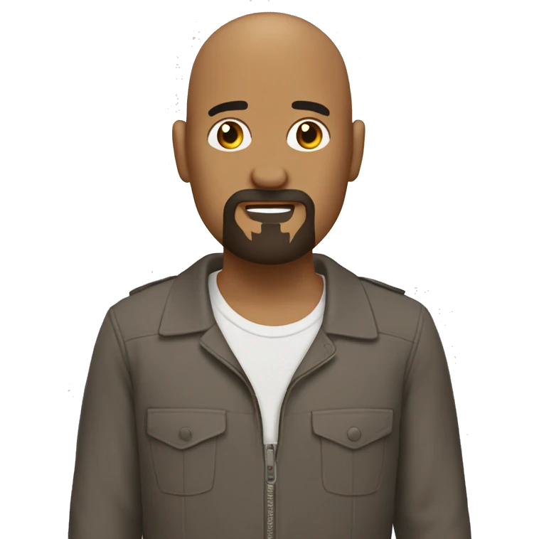 bald guy with brown goatee as a transformer emoji
