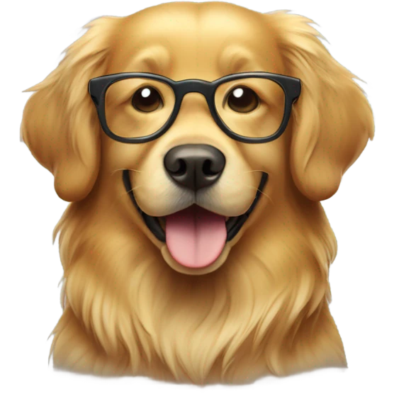 golden retriever wearing glasses  emoji
