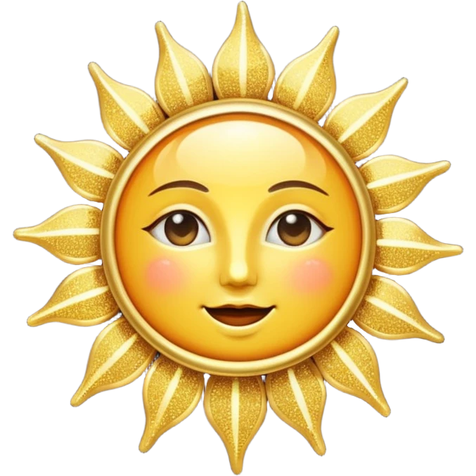 Sparkling Glitter Vintage Sun emoji