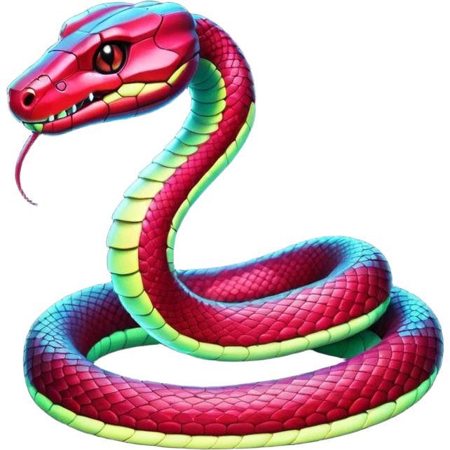 red glitter cyberpunk snake emoji
