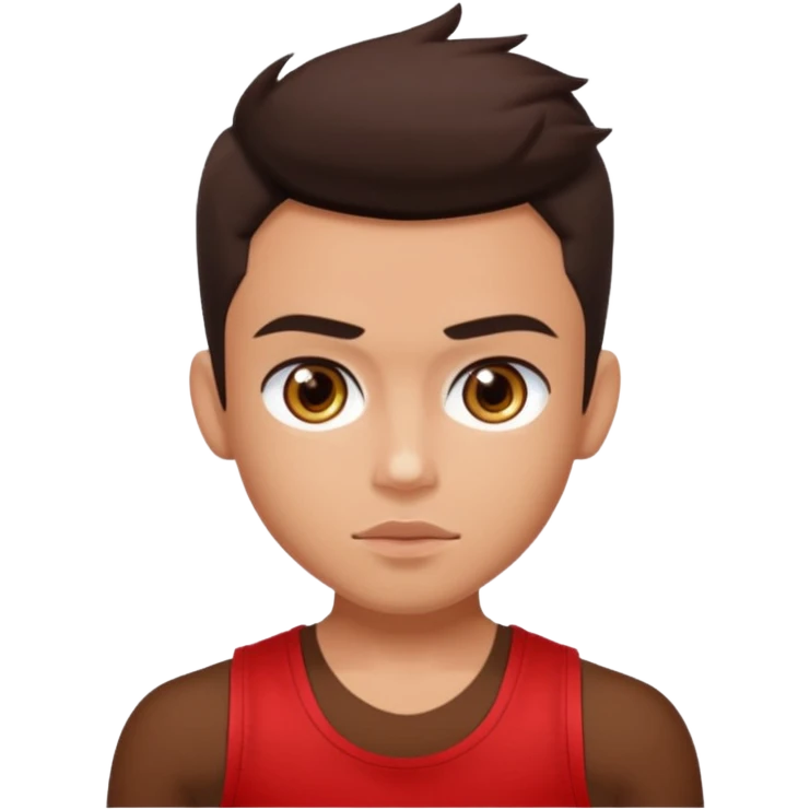 Bratz Boyz Dylan hazel eyes, dark brown hair, red tank top emoji