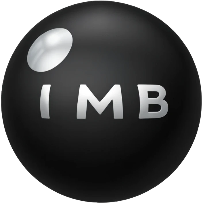 Black Ball with MB written on in the middle of it. Nothing else no holes or anything. emoji