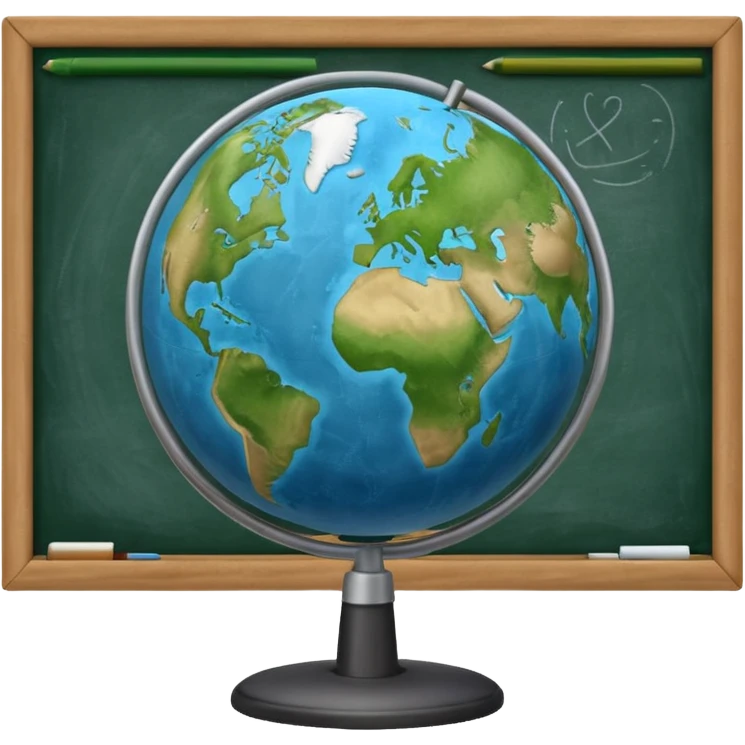 globe on a school chalkboard emoji