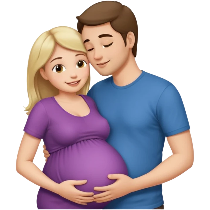 Femme enceinte homme fais bisous sur le ventre emoji