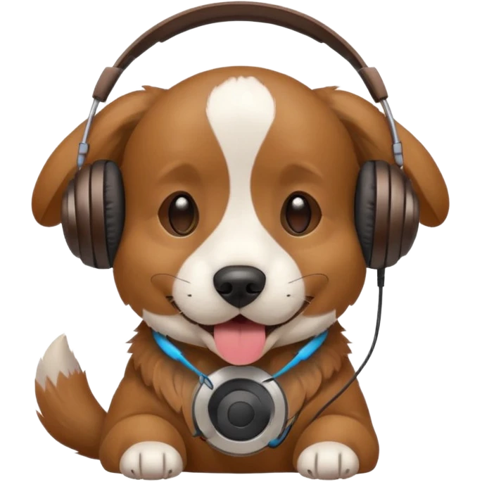 dog wearing headphones emoji