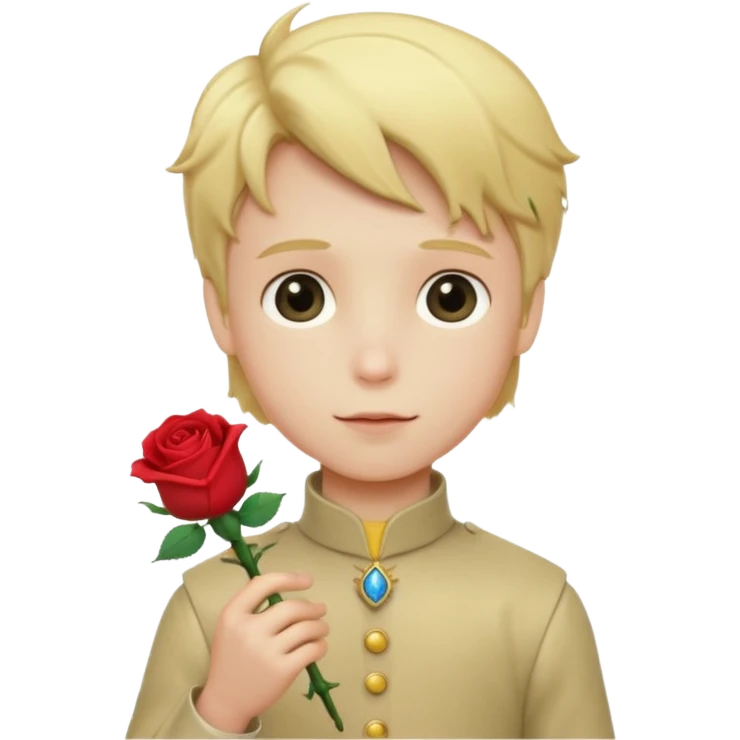 The Little Prince with a rose in his hand emoji