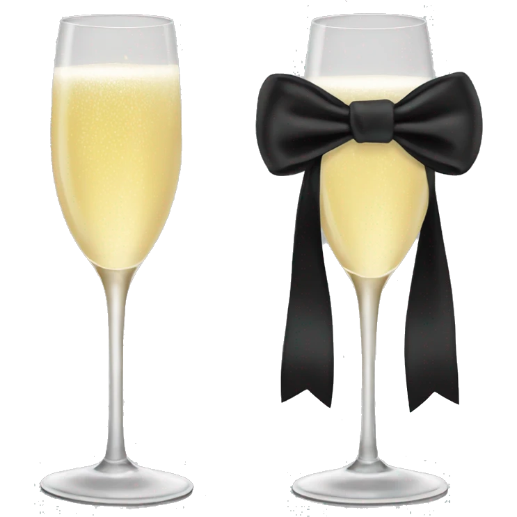 Champagne glass wih blak bow emoji