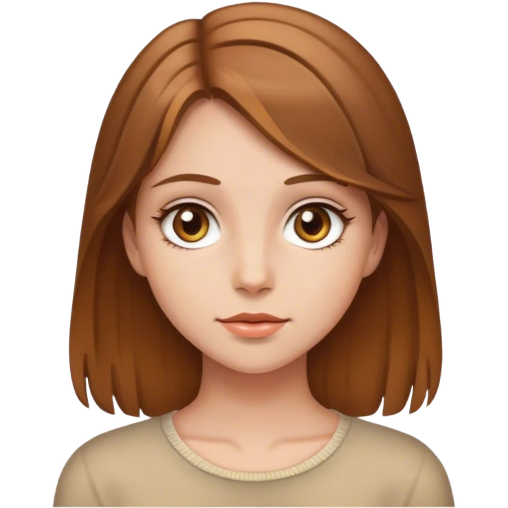 Light brown hair hazel eyes girl emoji