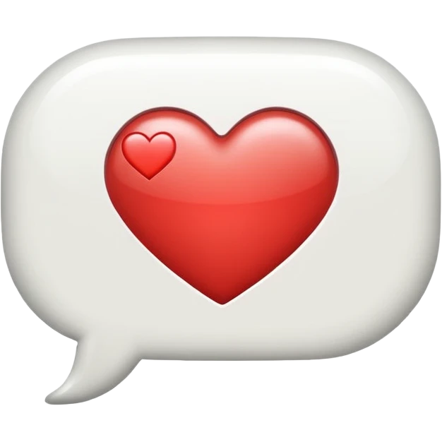 speech bubble with a heart inside emoji