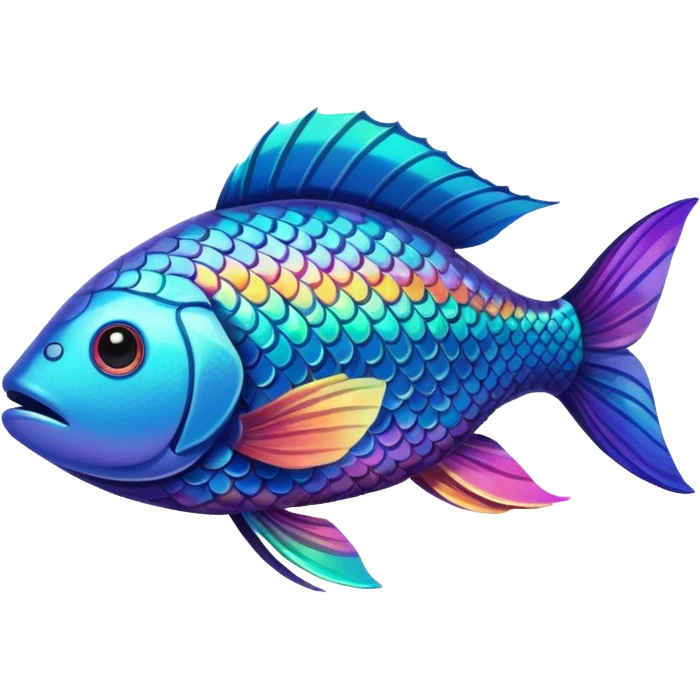 the flat side view of a super cool fish emoji