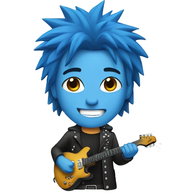 rock star with blue hair emoji