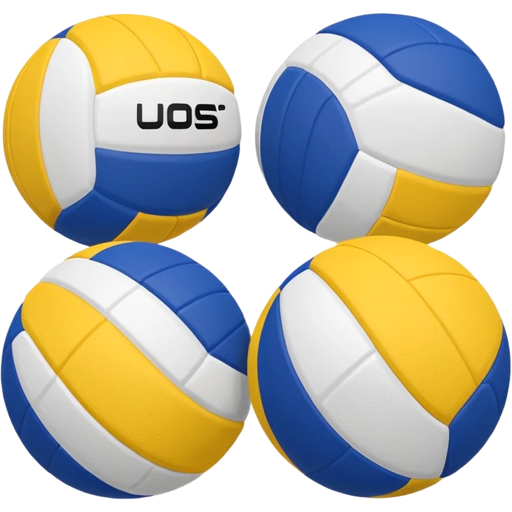 Pelotas de voley azul blanco y amarillo emoji