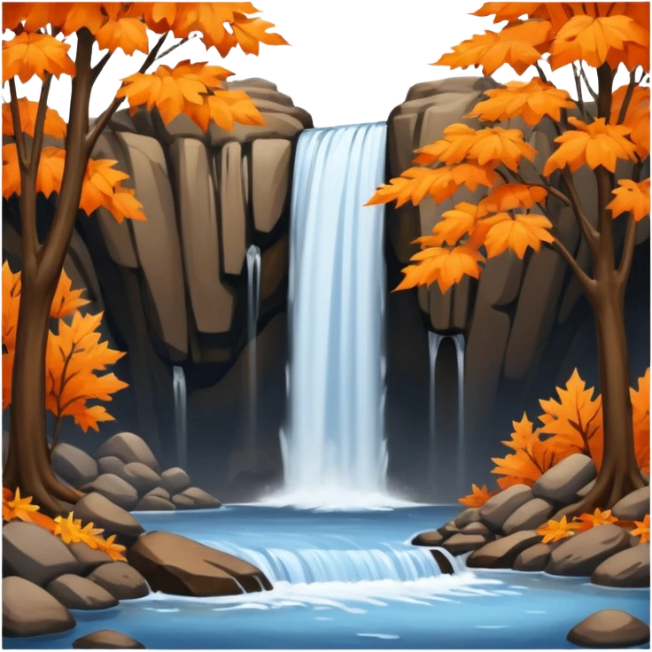 autumn with brown trees waterfall emoji