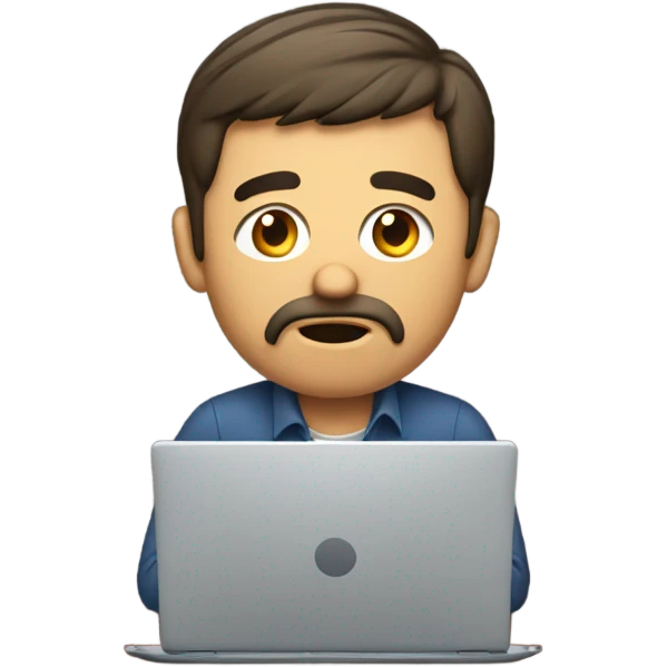 confused man with laptop emoji