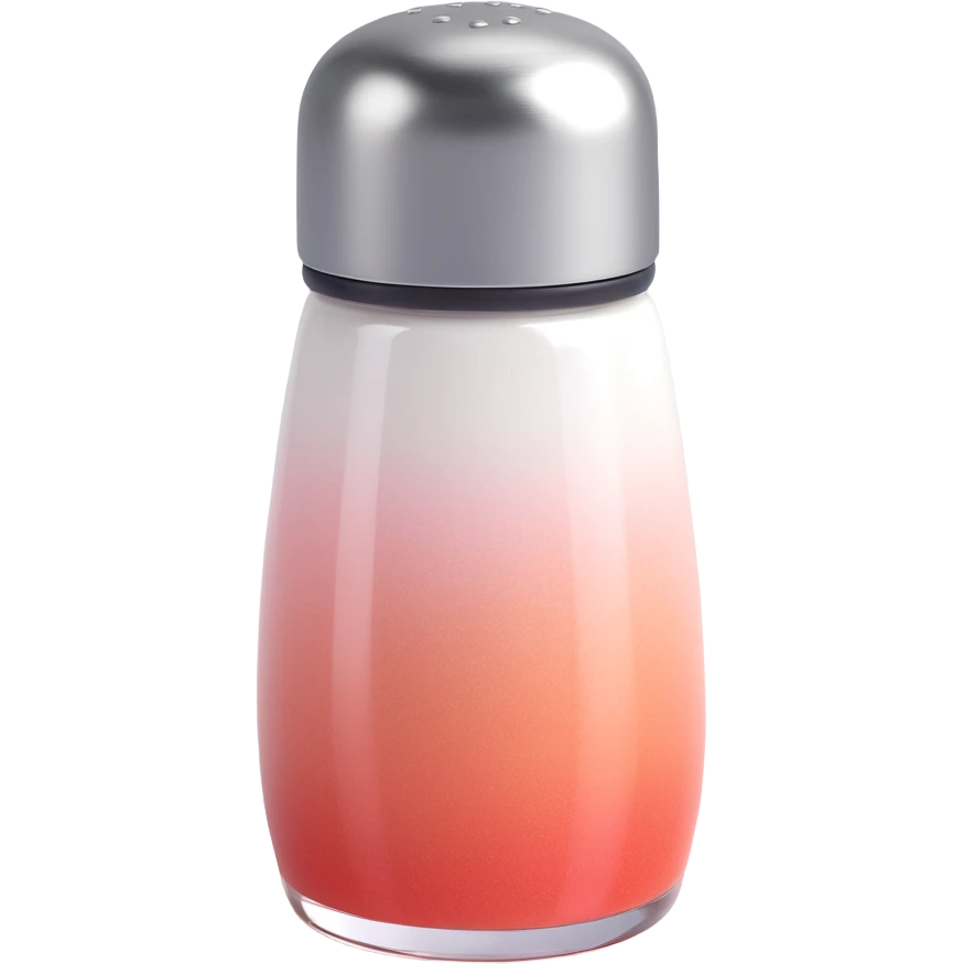 Add salt shaker holes to the top of the salt shaker. Keep everything else exactly the same, iOS emoji style, 3D, shiny, smooth gradients, soft shadows, realistic salt shaker shape, metallic lid, no face. emoji