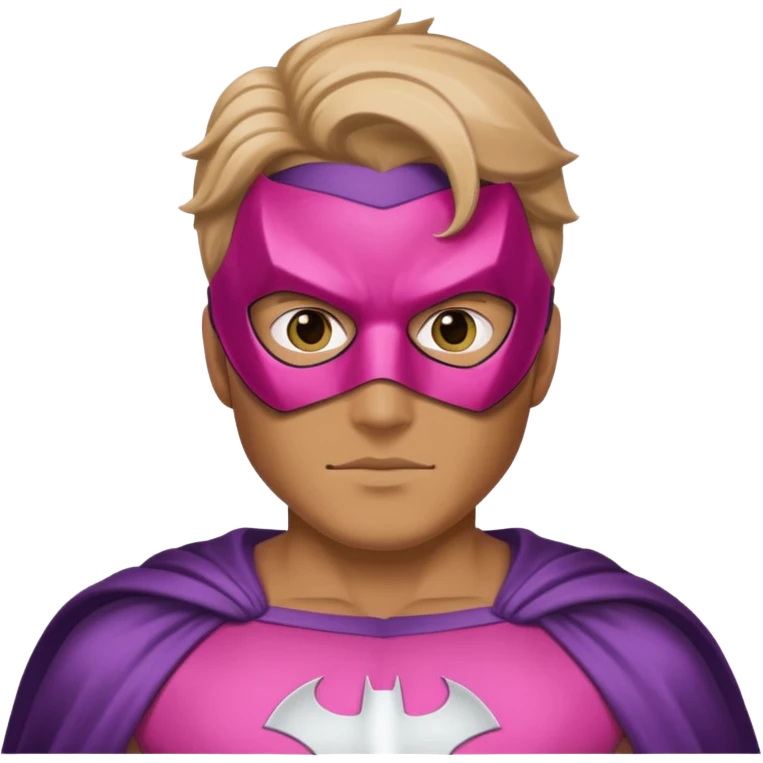 mask wearing man superhero pink emoji