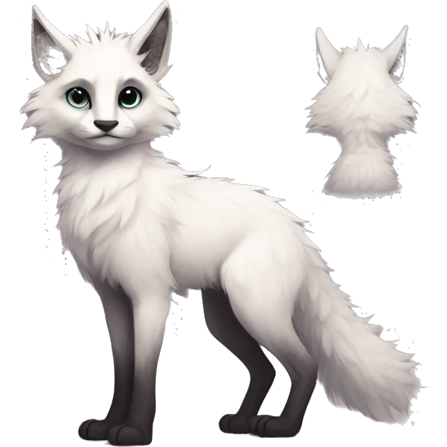  Cute Edgy Realistic Rare Fantasy Fluffy Slim Vernid-Trico-Melprin-species by LiLaiRa, by Falvie, full body emoji