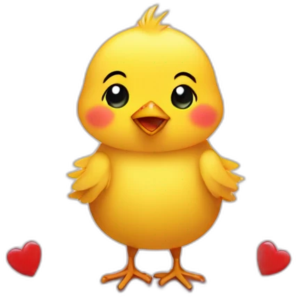 Little Chick with lof of hearts emoji