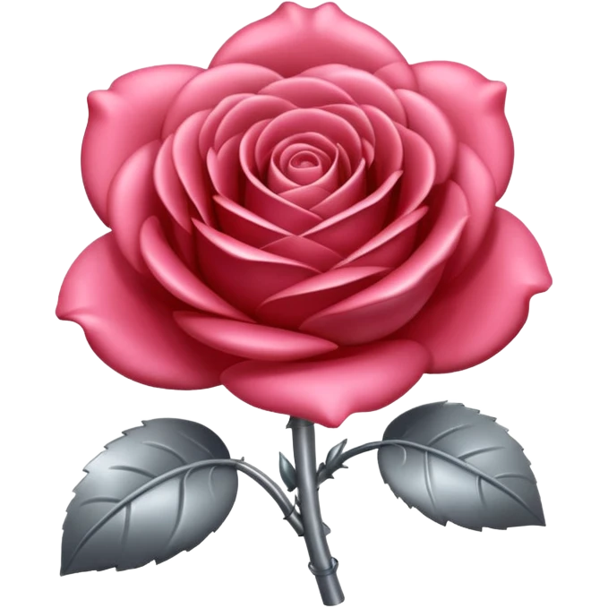 gray metal chrome rose, without green leaves, just flower emoji