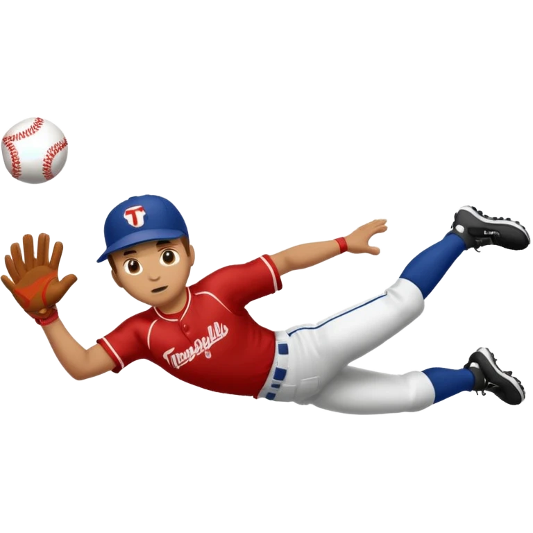 baseball player diving to catch the ball emoji