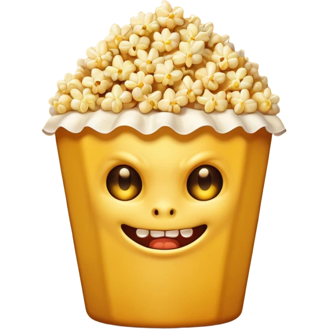 popcorn , with mischief face demon emoji