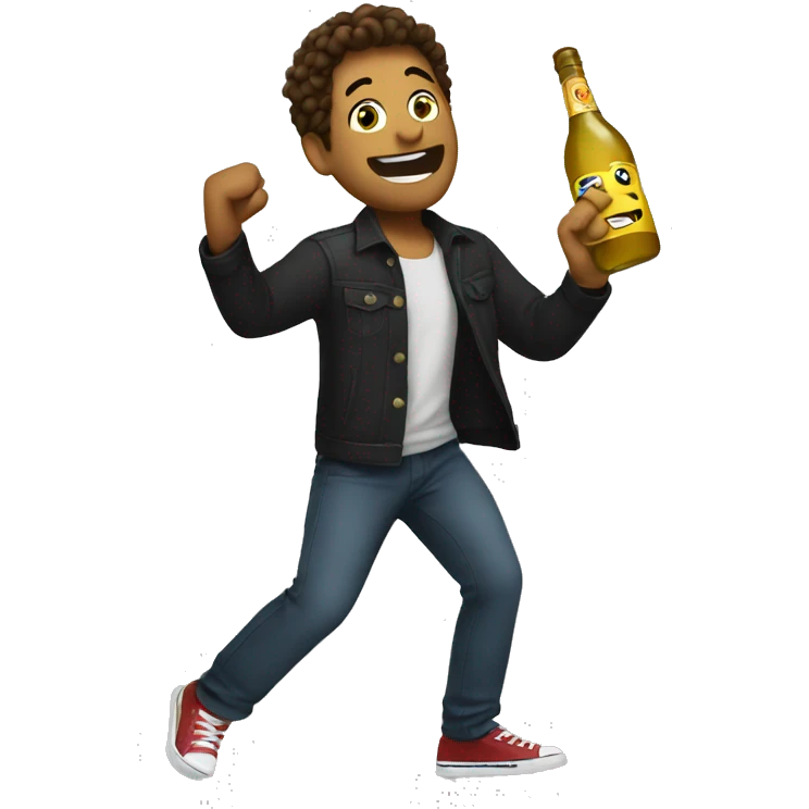 Shawn dancing with a bottle  emoji