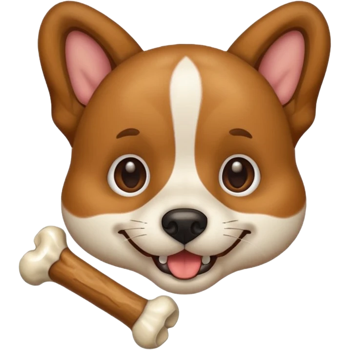 dog faace with bone in mouth emoji