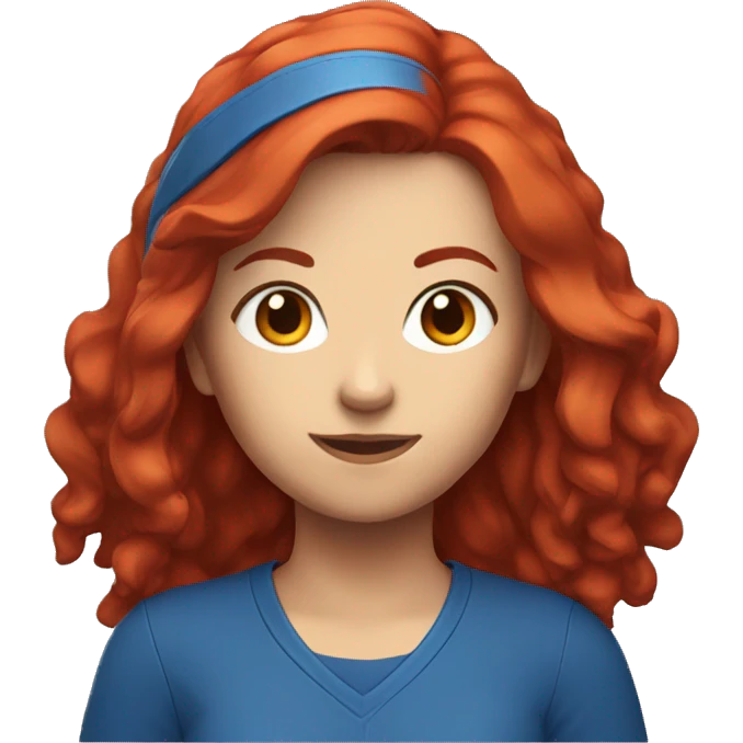 a female esports coach with red hair and blue shirt.  emoji