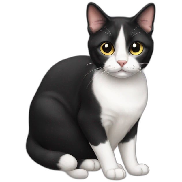 short hair american tuxedo cat emoji