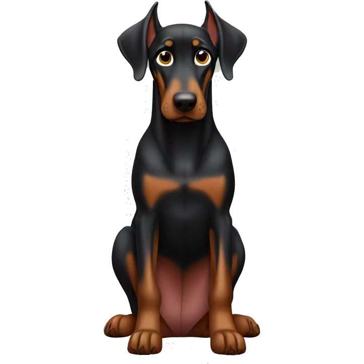 Doberman sitting missing arm emoji