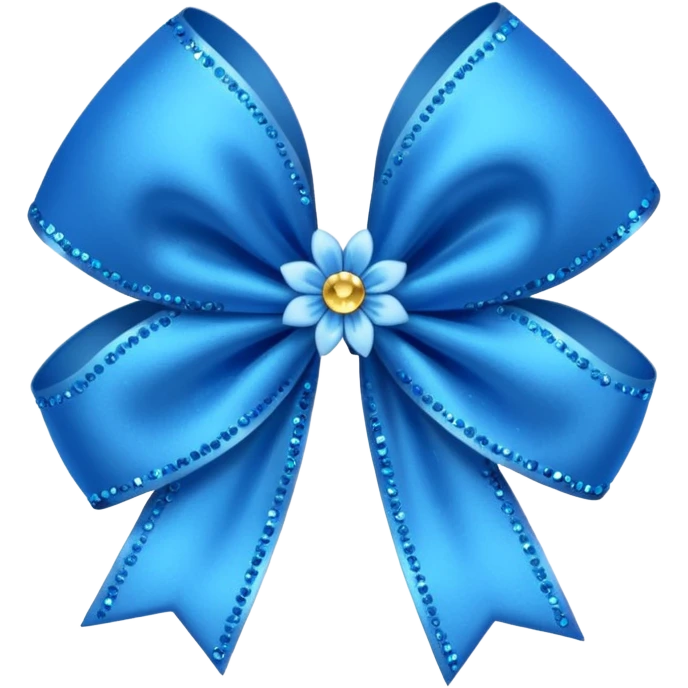 blue flower bow with glitter emoji
