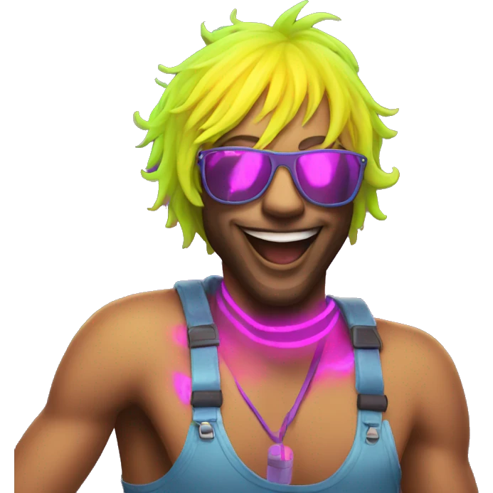 Rave party dancing neon smoking emoji