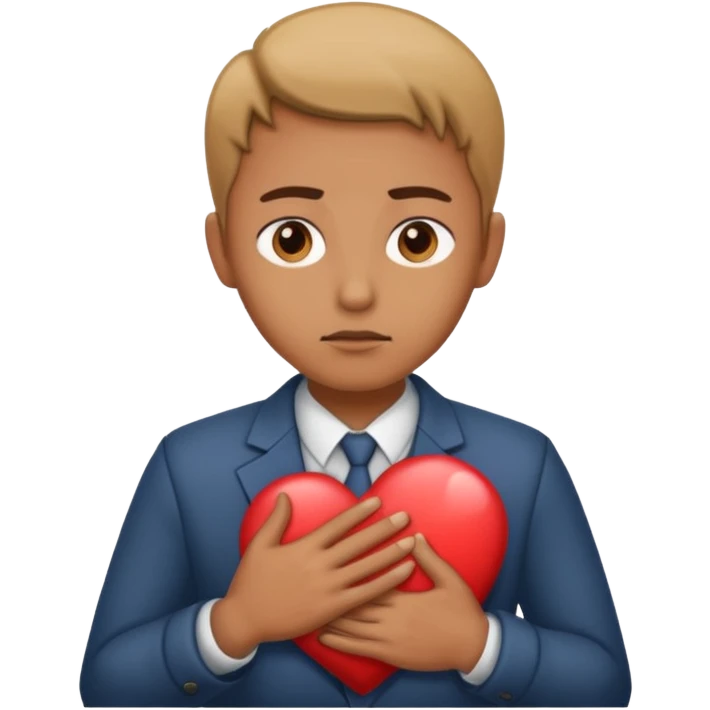 person with hand on heart, taking a pledge emoji