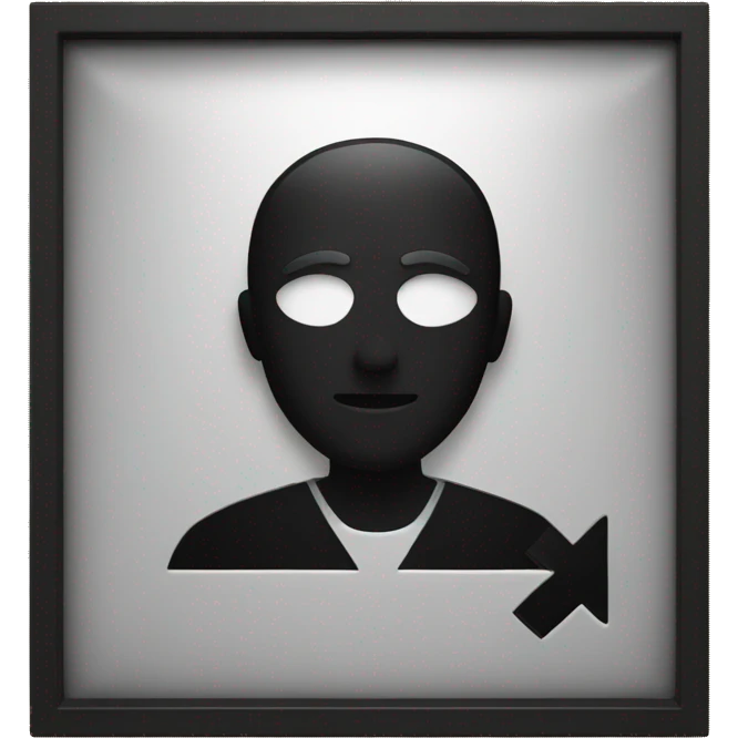black exit sign with a man emoji