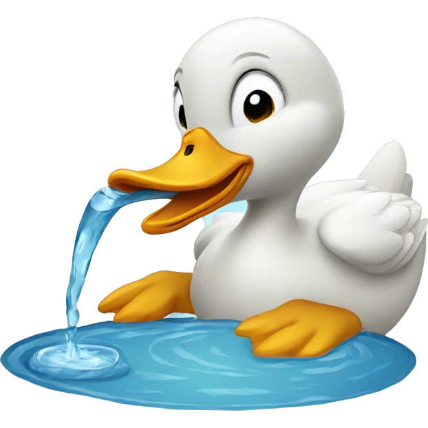 Duck drinking water emoji