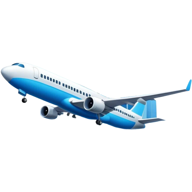 A plane flying with two skyscrapers in Front of it emoji