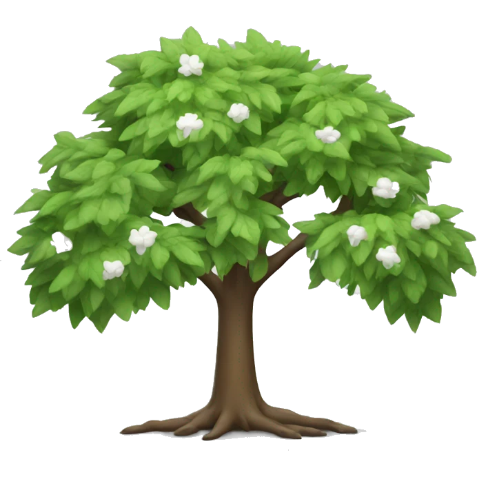 Tree with white leaves  emoji