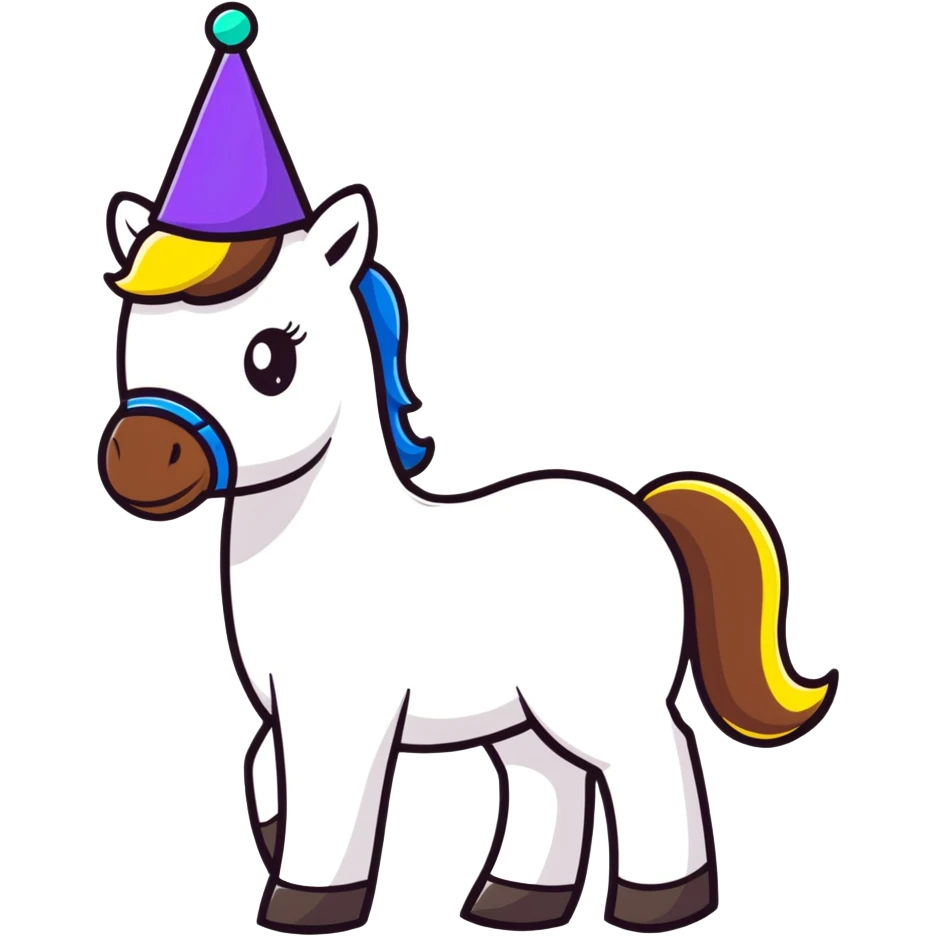 horse wearing a party hat emoji